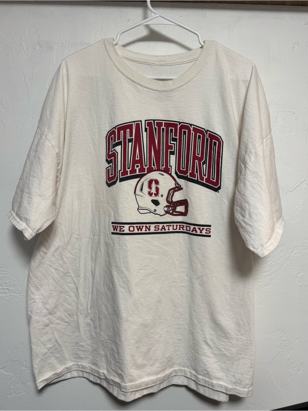 Russ Stanford White Short-Sleeve Tee with Cardinal Graphic